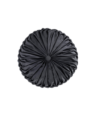 Lush Decor Holan Velvet Decorative Pillow, 18" Round In Black