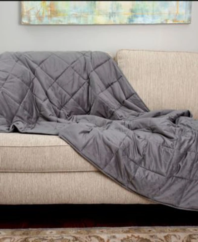 Sealy Quilted Plush Weighted Blanket Bedding In Pewter