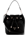 GUESS LITTLE BAY QUILTED DRAWSTRING BUCKET BAG