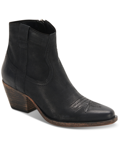 Dolce Vita Women's Silma Western Booties In Black Leather