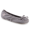 Isotoner Signature Women's Satin Ballerina Slippers In Navy Blue