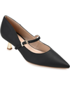 Journee Collection Womens Manza Kitten Heel Mary Jane Pointed Toe Pumps In Black