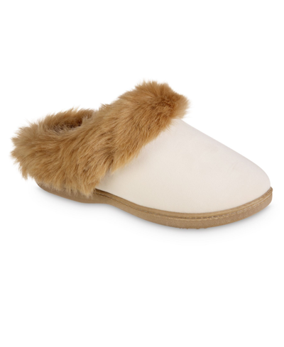 Isotoner Signature Women's Velour Valerie Comfort Hoodback Slippers In Ewe