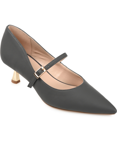 JOURNEE COLLECTION WOMEN'S MANZA POINTED TOE MARY JANE KITTEN HEEL PUMPS
