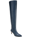 Sam Edelman Women's Ursula Mid-heel Over-the-knee Dress Boots Women's Shoes In Pacific Navy Lizard