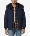 MARC NEW YORK MEN'S DOWN BOMBER WITH FAUX FUR TRIM AND REMOVABLE HOOD