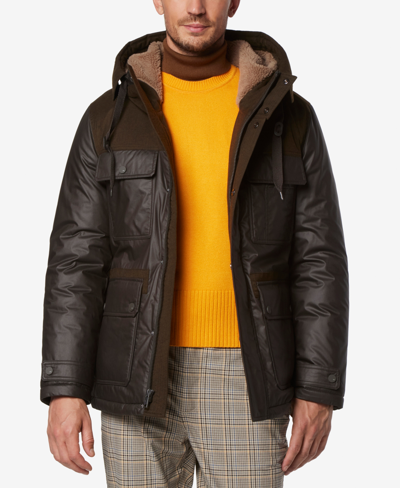 Marc New York Men's Harrigan Resin & Faux Wool Combo Parka In Canteen