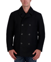 Nautica Men's Wool-blend Double-breasted Peacoat In Black