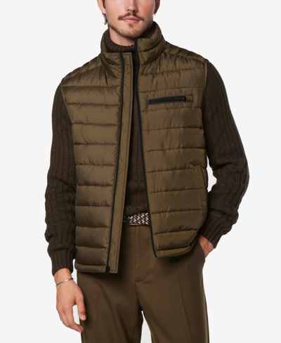 Marc New York Men's Gershwin Channel Quilt Packable Vest In Olive