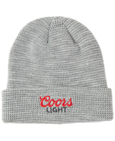Coors Lite Men's Waffle Knit Cuffed Beanie In Gray Heather