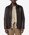 MARC NEW YORK MEN'S WOLLMAN SMOOTH LEATHER RACER JACKET WITH REMOVABLE INTERIOR BIB