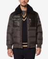 MARC NEW YORK MEN'S BEAUMONT AVIATOR PUFFER WITH FAUX LEATHER TRIM