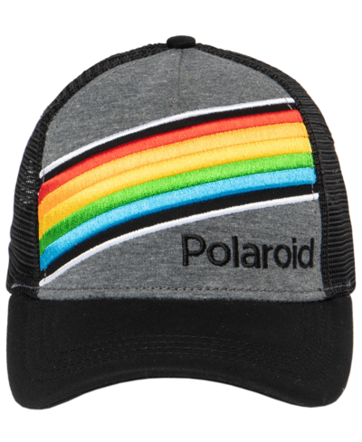 Polaroid Men's Trucker Baseball Adjustable Cap In Black