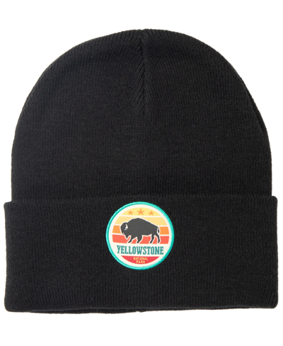 National Parks Foundation Men's Cuffed Knit Beanie In Yellowstone Black