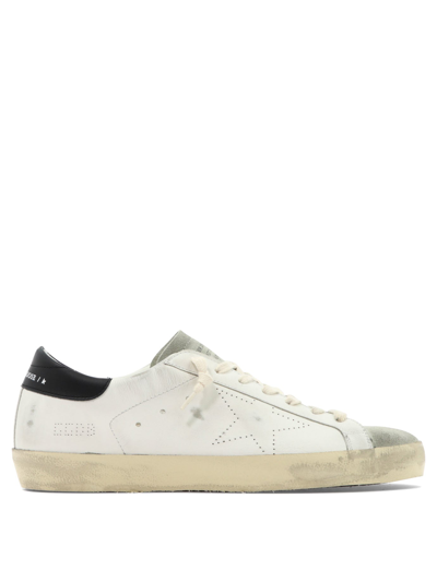 Golden Goose Superstar Distressed Leather And Suede Trainers In White