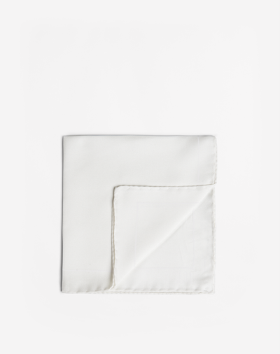 Dunhill Screen-printed Silk Pocket Square In White