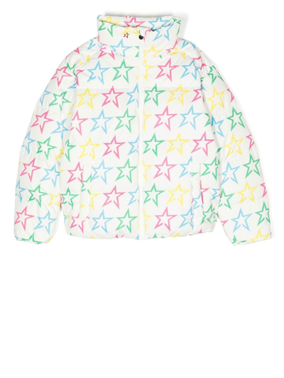Perfect Moment Kids' Nuuk Star-print Padded Jacket In White