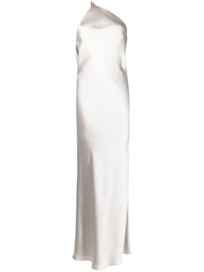 Michelle Mason Single-shoulder Maxi Dress In Grey