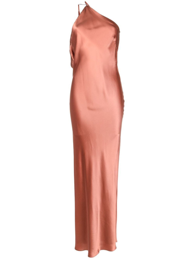 Michelle Mason Single-shoulder Maxi Dress In Orange