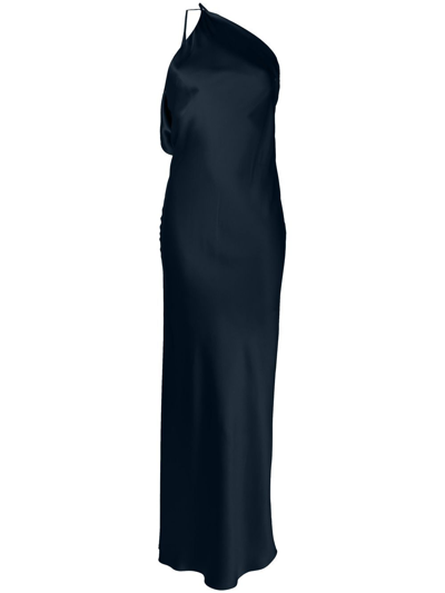 Michelle Mason Single-shoulder Maxi Dress In Blue