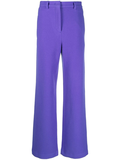 Msgm Wool Cloth Pants In Viola