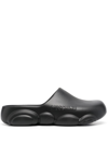 Moschino Round-toe Chunky-sole Slides In Black