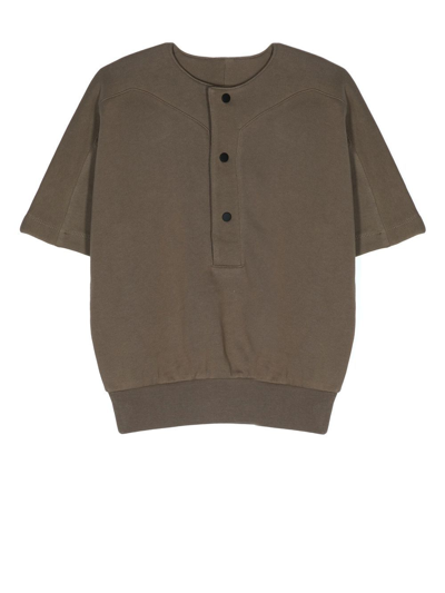 Essentials Baseball Henley Short-sleeve Shirt In 褐色