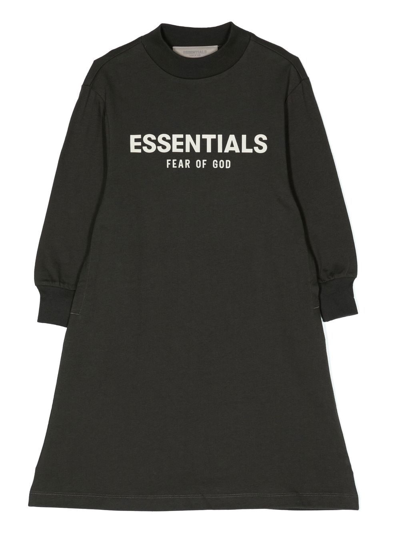 Essentials Logo-print Sweatshirt Dress In Green