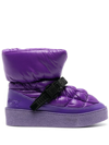Khrisjoy Padded Nylon Ankle Boots With Engraved Logo In Purple