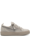 Giuseppe Zanotti Briel Side Zip Leather Low-top Sneakers In 灰色