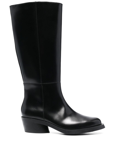 Camper Bonnie Texan Boots In Black Leather