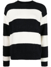 Apc Alice Horizontal-stripe Knitted Jumper In 黑色