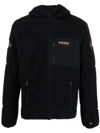Napapijri Logo-patch Panelled Hooded Jacket In Black