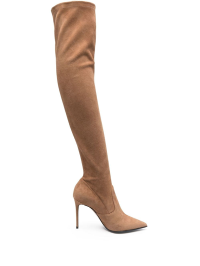 Le Silla Over-the-knee Suede Boots In Brown