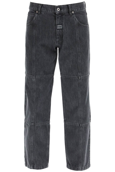 Liberal Youth Ministry Panelled Denim Straight-leg Jeans In Grey