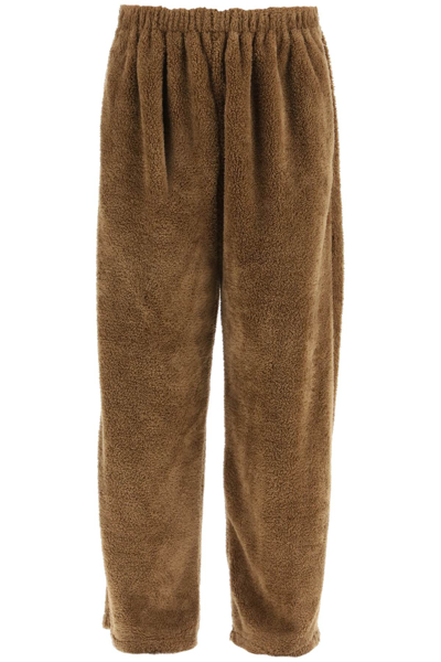 Acne Studios Teddy Fleece Trousers In Brown