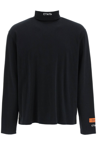 Heron Preston Ctnmb Roll Neck Long Sleeve T Shirt In Black