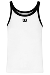 DOLCE & GABBANA 'MARCELLO' COTTON TANK TOP WITH LOGO EMBROIDERY