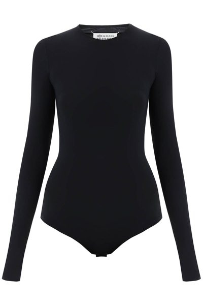 Maison Margiela Second Skin Long Sleeve Bodysuit In Black