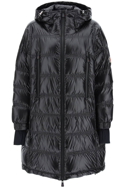 Moncler Rochelair Hooded Parka Puffer Coat In Black