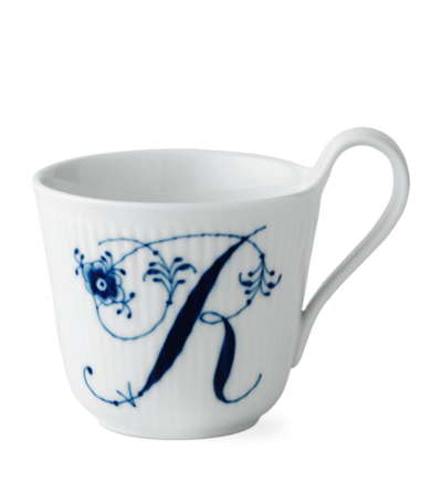 Royal Copenhagen Porcelain Fluted Alphabet Mug In Blue