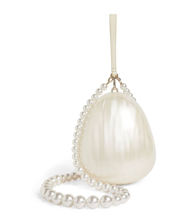 Simone Rocha Pearl Egg Acrylic Wristlet Bag In Pearl/pearl