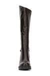 Torgeis Athena Lug Sole Chain Boot In Brown
