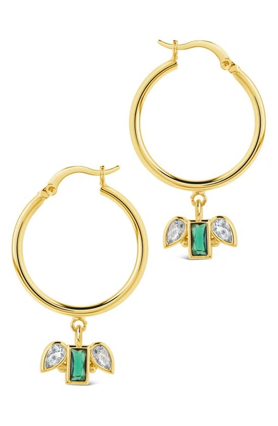 Sterling Forever 1" Infinity Cubic Zirconia Charms Hoop Earrings In Gold