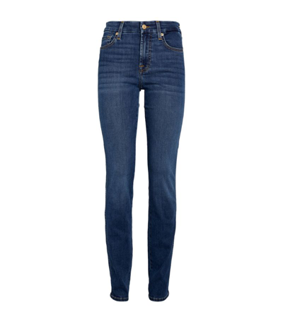 7 For All Mankind The Straight B(air) High-rise Jeans In Blue