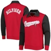 Tommy Hilfiger Red/pewter Tampa Bay Buccaneers Aiden Quarter-zip Sweatshirt In Red