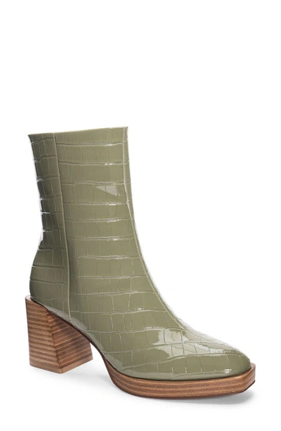 Chinese Laundry Danica Croc Embossed Bootie In Green
