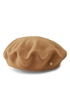 Helen Kaminski Ali Merino Wool Beret In Pale Camel