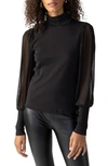 SANCTUARY ON MY MIND MESH SLEEVE MOCK NECK TOP