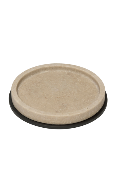 Giobagnara Positano Travertino Bottle Coaster In Ivory